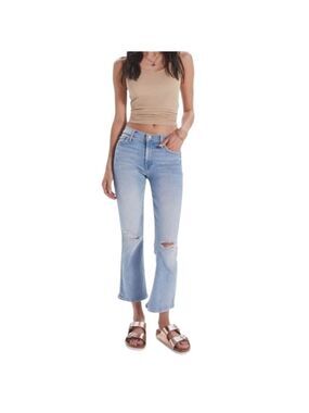 MOTHER The Outsider Ankle Chew cropped distressed jeans in Poisoned Petals 27